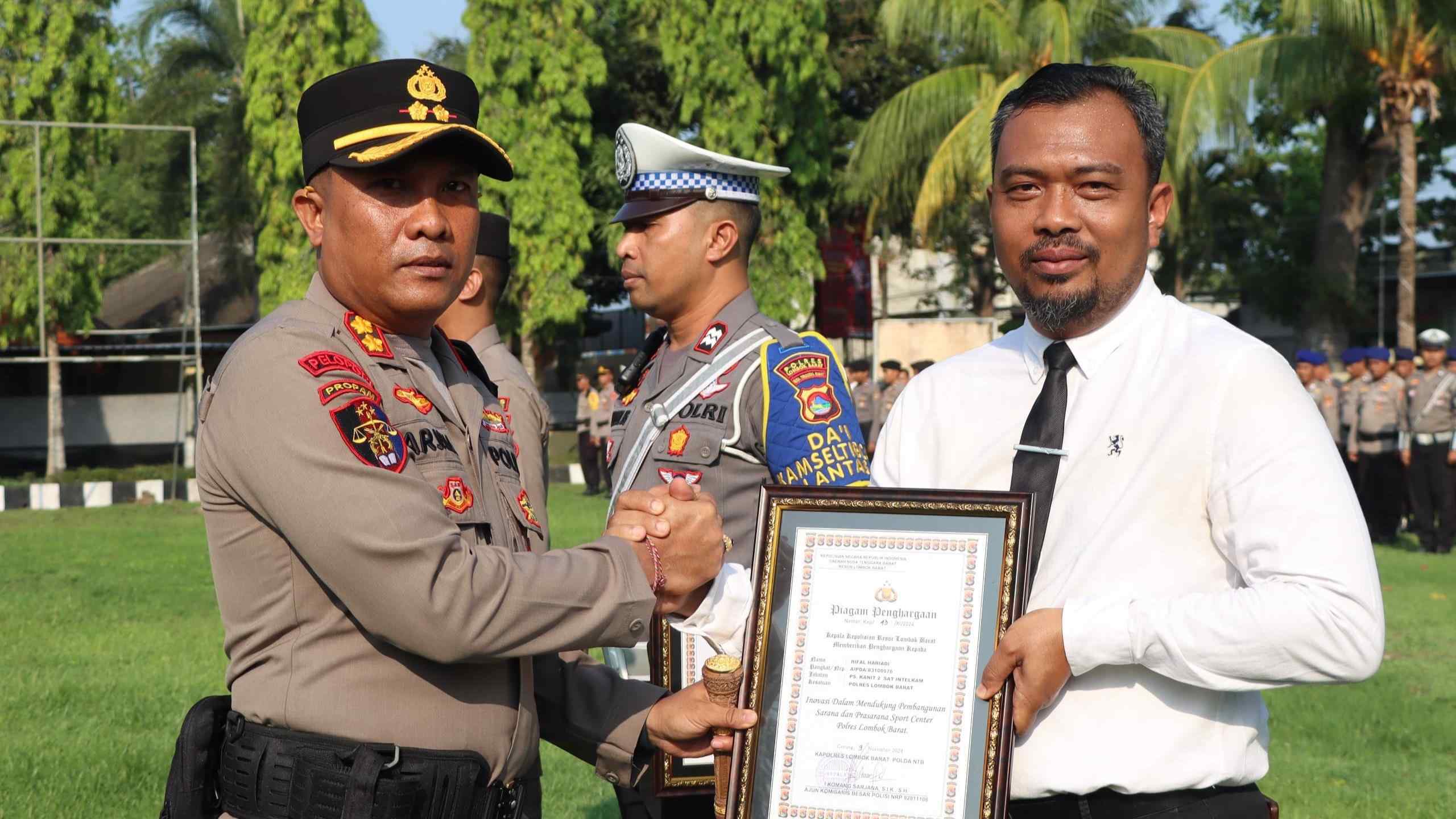 Dukung Inovasi, Polres Lombok Barat Anugerahi Personel Terbaik di Police of The Month