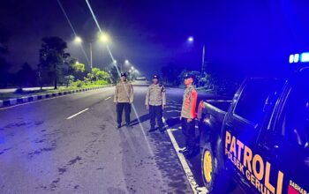 Patroli Intensif Polsek Gerung di Bypass BIL Jaga Kamtibmas, Ciptakan Rasa Aman